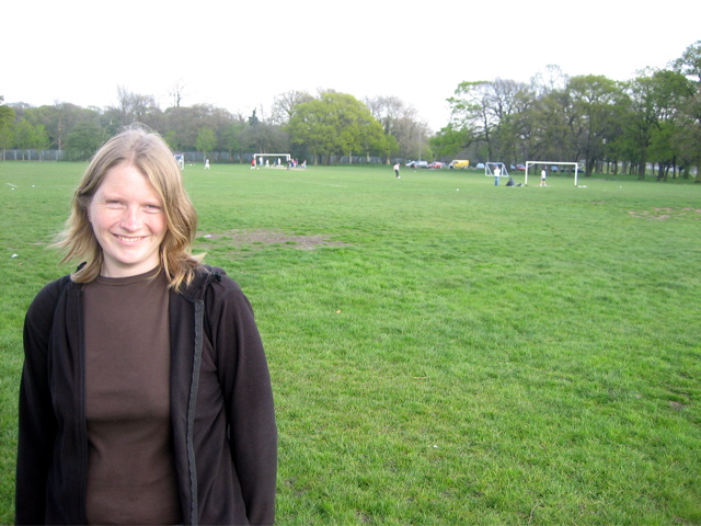 Catheryn chills on Tooting Bec Common